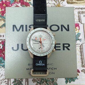 👑POSH NWT Swatch X Omega Bioceramic Moonswatch Mission To Jupiter Watch